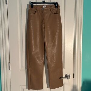 Women's Tan Leather Pants - Aritzia